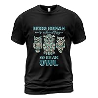 Zhamlixes Store Owl Human Full 2D Apparel S-5XL, owl t Shirts for Women, owl t Shirts for Men