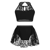 Kids Girls 2 Pieces Active Shorts Set Athletic Crop Tops with Booty Shorts Tracksuit Ballet Gymnastics Outfits