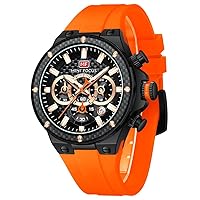 Mini Focus Men Watches Unique Hollow Casual Wrist Watch (Chronograph/Waterproof/Luminous/Calendar/24 Hour) Silicon Band Fashion Watch for Men
