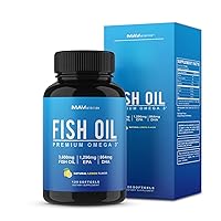 Omega-3 Fish Oil Supplement 3600 mg | EPA & DHA | Best Source of Omega 3 | Ultimate Brain, Heart, and Joint Support for Men & Women | Non GMO Burpless Lemon Softgel Capsules 2000mg Plus (120 Pills)