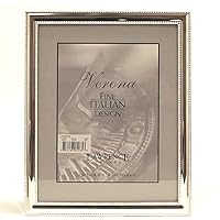 Lawrence Frames 510780 8x10 Metal Picture Frame Silver-Plate with Delicate Beading