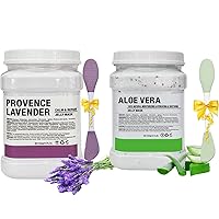 Jelly Mask Powder for Facials,Hyalorunic Acid Jelly Masks For Facials Professional, Aloe Vera Jelly Face Mask,Face Masks with Double-ended Silicone Brush, 23 Fl Oz