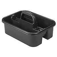 Akro-Mils 09185 Plastic Tote Tool & Supply Cleaning Caddy with Handle, 18-3/8-Inch x 13-7/8-Inch x 9-Inch, Black
