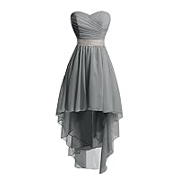 Women High Low Lace Up Prom Party Homecoming Dresses (12, Steel Grey)