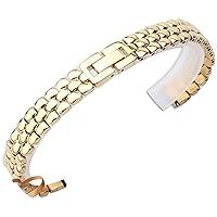 Stainless Steel watchband Silver Rose Gold Bracelet Replacement Strap 6 8 10 12 14mm Small Size dial Lady Fashion Watch Chain (Color : Golden, Size : 14mm)