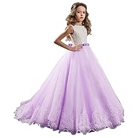 Secquin Flower Girl Dresses Kids First Communion Dress Purple Girls Pageant Ball Gown