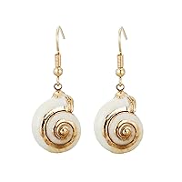 lureme Beach Jewelry Casual Seashell Conch Drop Dangle Earrings for Women and Girls (er006199)