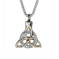 Celtic Trinity Knot Urn Pendant Necklace Rose Gold Plated Cremation Jewellery Ash Memorial Pendant