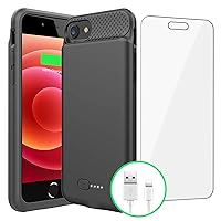 Battery Case for iPhone 8/7/6s/6/SE(2022/2020), Ultra Slim Powerful 6000mAh iPhone Charging Case 360°Protection Rechargeable Extended Battery Charger Case for iPhone 8/7/6s/6/SE(3rd and 2nd gen)