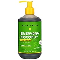 Alaffia Everyday Coconut Face Cleanser for All Skin Types. Leaves Skin Fresh and Hydrated with Fair Trade Coconut Oil & Neem, Vegan, Cruelty Free, No Parabens, Purely Coconut, 12 Fl Oz