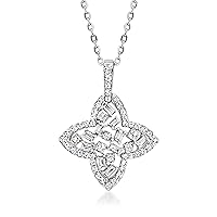 Ross-Simons 0.33 ct. t.w. Baguette and Round Diamond Star Pendant Necklace in 14kt White Gold. 18 inches