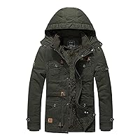 Men'S Winter Hooded Windproof Solid Long Sleeve Soft Coat Shell Jacket