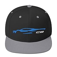 Corvette C8 Outline Silhouette Rapid Blue Vette Owner Snapback Hat