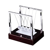 Newtons Ball Cradle LED Light Up Kinetic Energy Home Office Science Toys Home Decor crystal curtain (Black)