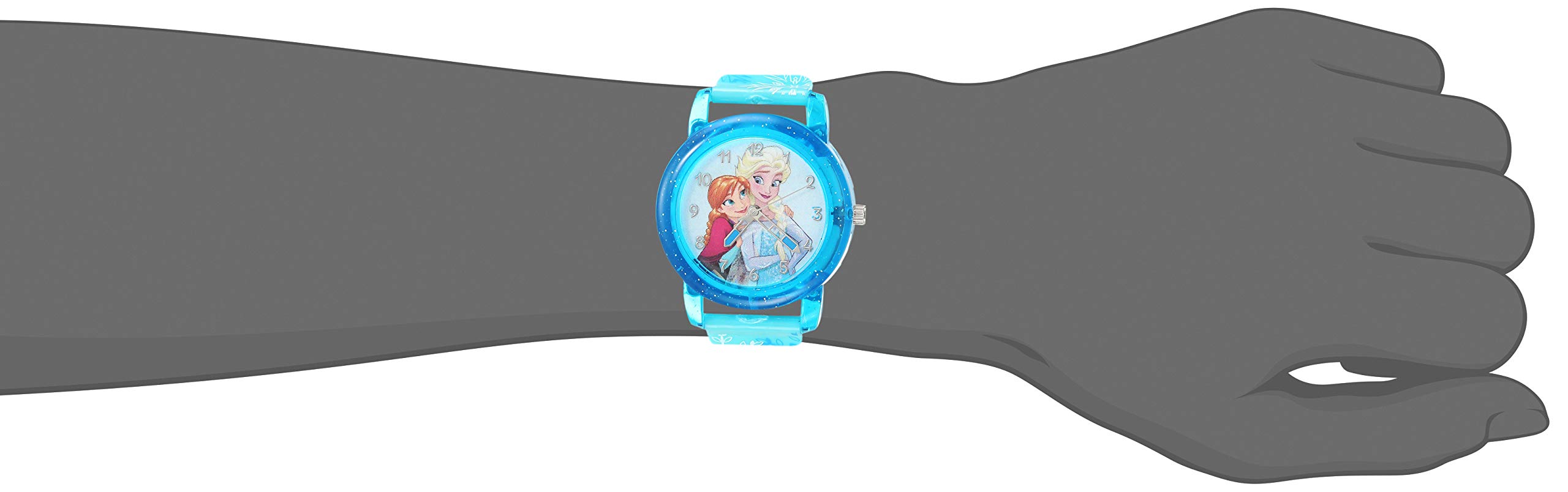 Disney Frozen Kid's Digital Watch with Elsa and Anna on The Dial, Blue Casing, Comfortable Strap, Easy to Buckle