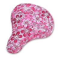 Padded Bike Seat Cover, Cushioned Bicycle Seat Cover, Waterproof Bicycle Seat, Best for Beach Cruiser Seats, EBikes, Spin Bike Padded Seat, Exercise Bike Seat Cushion. (Pink Hawaiian)
