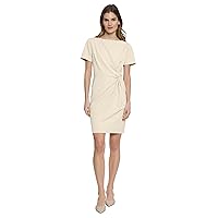 Donna Morgan Boat Neck Side Waist Twist Detail Mini, Womens Dresses