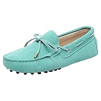 Women's Classic Suede/Fabric Penny Loafers Comfort Handmade Slipper Moccasins