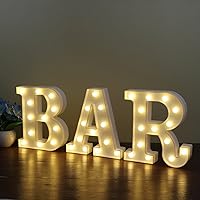 BAR - Illuminated Marquee Pub Bar Sign - Lighted Word Pre-Lit Battery Operated (23.03-in x 8.66-in)