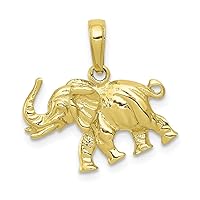 10k Gold Satin 3 d Elephant Pendant Necklace Measures 20x19mm Wide Jewelry for Women