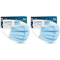 Disposable 3 Layer Face Mask With Ear Loops for Single Use, 25 Each
