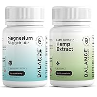 Magnesium Bisglycinate 200mg High Absorption Chelated - 120 Vegan Capsules - Supports, Muscle Cramps, and Hemp Extract Capsules 30,000 mg - Natural Dietary Supplement