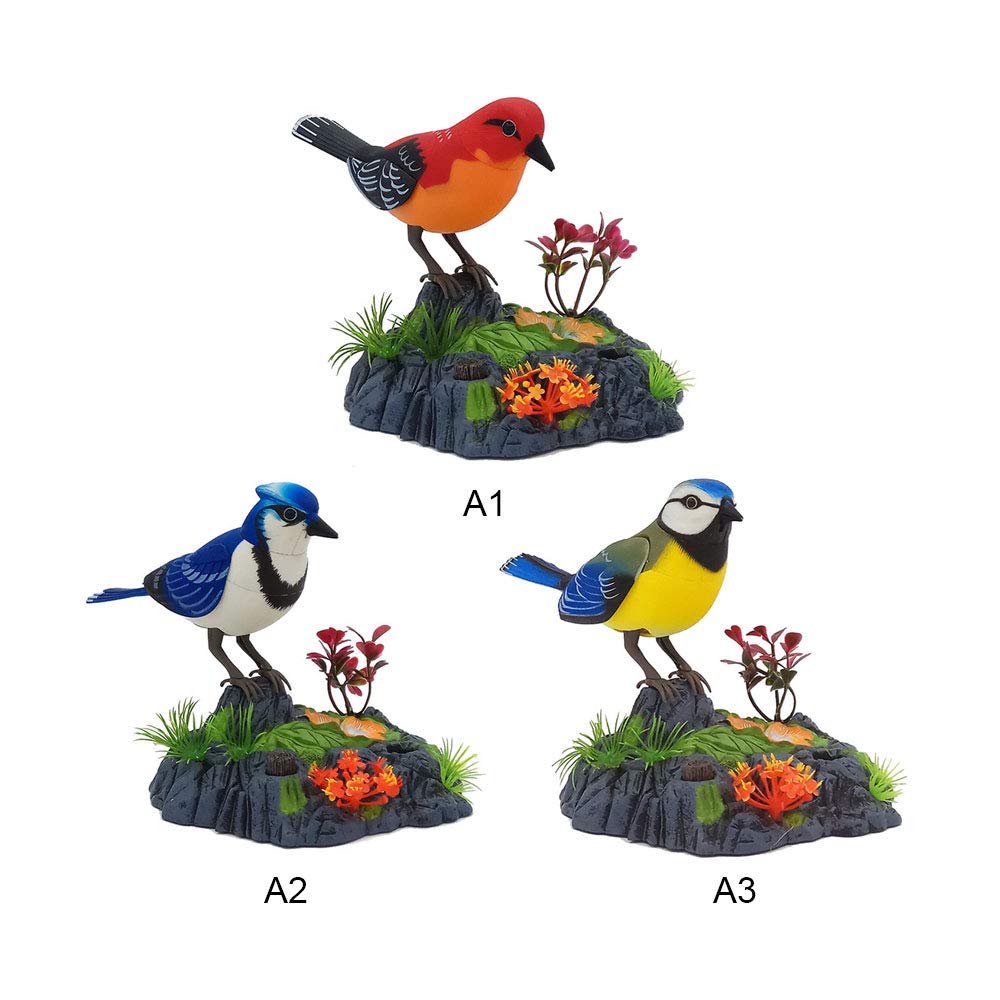 Ewer Chirping Dancing Bird with Voice Control Singing Chirping Birds Toy Realistic Sounds with Motion Sensor Activation Body Move Simulation Birds Pen Holders for Kids Electric Toys