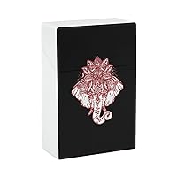 Yoga Elephant with Lotus Cigarette Box One-Hand Flip-Top Cigarette Case Holder Gift for Men Women