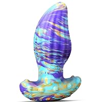 Anal Plug Butt Plug with Safe T-Shaped Base Mixed-Color Silicone Prostate Massager Dilator Sex Toy for Men Women Masturbation (L)