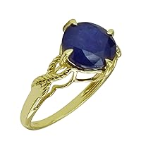 Stunning Blue Sapphire Gf Oval Shape 12X10MM Natural Earth Mined Gemstone 10K Yellow Gold Ring Wedding Jewelry for Women & Men