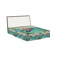 Sea Turtle Bed Skirt King Size 18 Inch Drop Bed Frame Cover, Coastal Nautical Ocean Summer Beach Sheet & Wrap Around Bed Skirts Box Spring Cover Dust Ruffle for King Size Bed