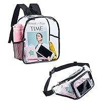 Clear Fanny Pack,Stadium Approved Waist Pack, Stadium Approved Clear Mini Backpack for Concert, Security Travel &Stadium