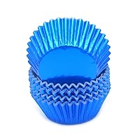 Standard Blue Foil Cupcake Liners Muffin Baking Cups for Party and More, 100-Count