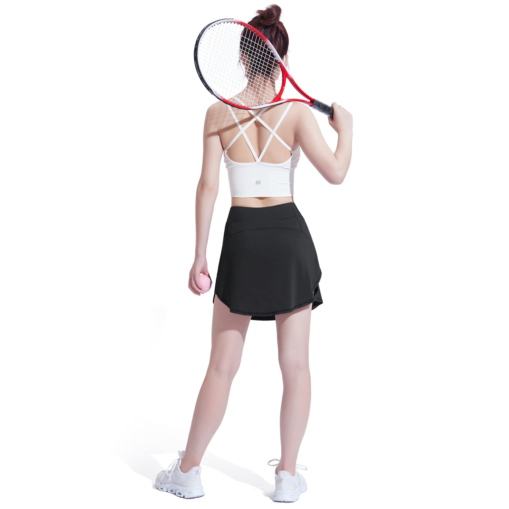 CAMEL CROWN Women's Pleated Tennis Skirt Active Athletic Golf Skort High Waisted Built-in Shorts for Running Workout Sports