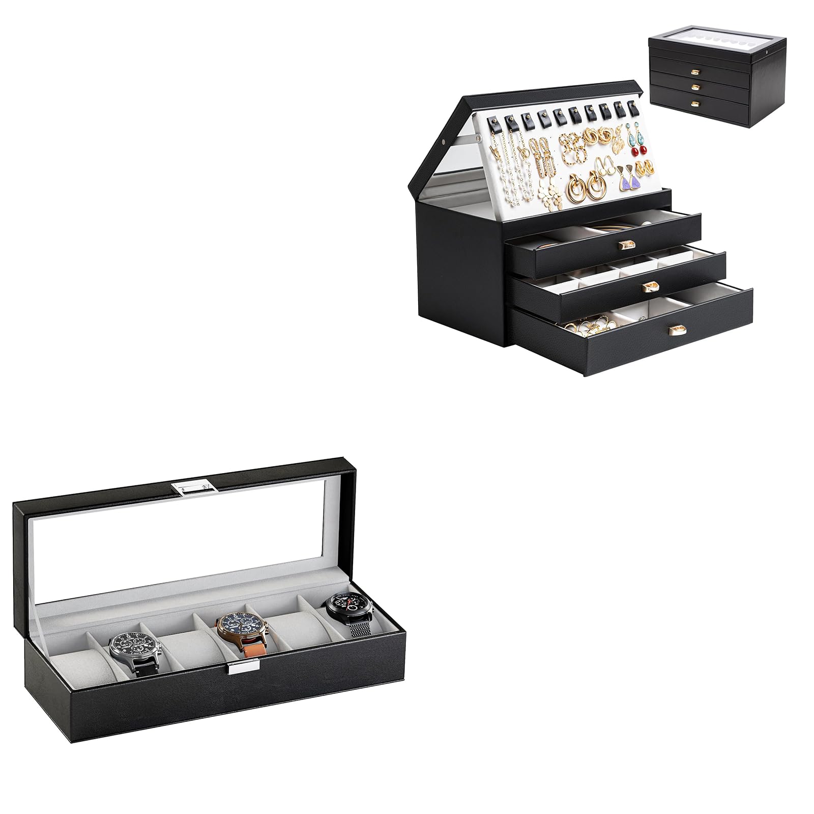 ProCase Jewelry Box Bundle with 6 Slots Watch Box