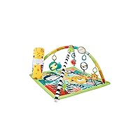 Fisher-Price Newborn to Toddler Playmat 3-in-1 Rainforest Sensory Gym with Tummy Wedge, 5 Baby Toys and Music & Lights Sloth