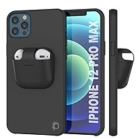 Punkcase iPhone 12 Pro Max Airpods Case Holder (CenterPods Series) | Slim & Durable 2 in 1 Cover for iPhone 12 Pro Max (6.7