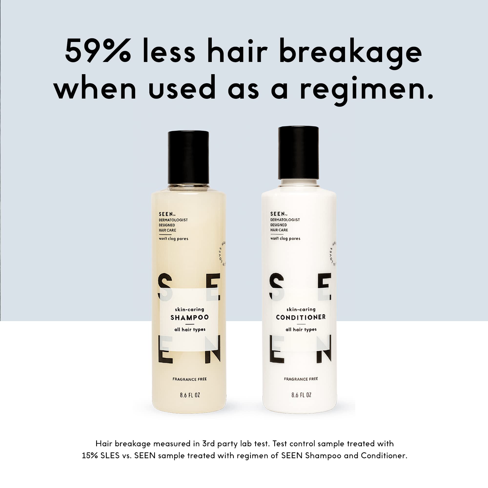 SEEN Shampoo, Fragrance Free - Non-Comedogenic & Sulfate-Free Hair Shampoo- Dermatologist-Developed - Safe for Sensitive, Eczema & Acne Prone Skin