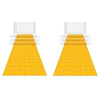 Beistle 2 Piece Novelty Yellow Brick Aisle Floor Runners for Princess Theme, Halloween Cosplay Party Decorations