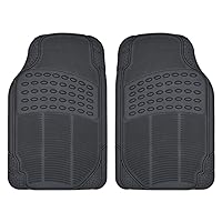 ProLiner Floor Mats for Cars Trucks SUV, 2-Piece All-Weather Car Mats with Universal Fit Design, Durable Car Floor Mats with Capture Ridges, Waterproof Rubber Floor Mats for Cars (Black)