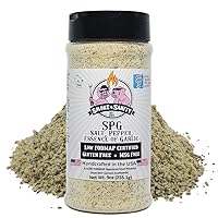 Smoke n Sanity SPG (Salt, Pepper, Essence of Garlic Salt) - Monash Certified Low FODMAP - Gluten Free - Certified Kosher - Dairy Free (9.0 oz Shaker)