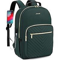 LOVEVOOK Laptop Backpack for Women, Large Capacity Travel Computer Work Bag with 17-inch Laptop Compartment, Business Nurse Backpack Purse, Hiking Outdoor Carry On Backpack, Deepgreen