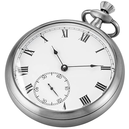 Alwesam Resistance Full Steel Pocket Watch Mechanical Hand Wind Antique Clock Honed Stainless Original with Chain & Box