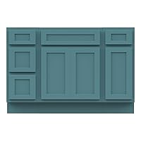 Vanity Art 48 Inch Bathroom Vanity Base Only, Single Sink Bathroon Vanity Bathroon Cabinet with Dove-Tailed Drawers, Soft-Closing Doors, Green