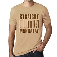 Men's Graphic T-Shirt Straight Outta Mandalay Short Sleeve Tee-Shirt Vintage Birthday Gift Novelty Tshirt