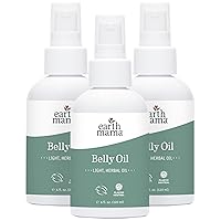 Earth Mama Belly Oil for Dry Skin | Calendula Skin Care Moisturizer Oil to Encourage Natural Elasticity and Help Prevent Stretch Marks During Pregnancy and Postpartum, 4-Fluid Ounce (3-Pack)