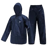 Rain Coat for Men Waterproof Durable Sport Rainwear with Pants 2Pcs Ultra-Lite Suits EVA Reusable Portable Packable 