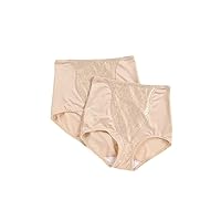 Bali Women’s Shapewear Double Support Light Control Brief with Lace Fajas 2-Pack DFX372