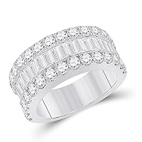 The Diamond Deal 14kt White Gold Womens Baguette Diamond Anniversary Ring 3 Cttw