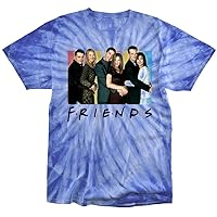 Popfunk Friends Cast Logo Tie Dye Adult Unisex T Shirt (Medium) Royal Monochrome